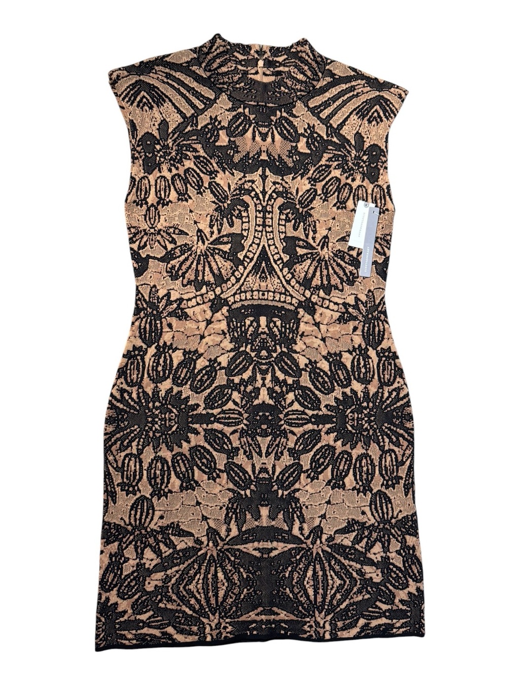 By Anthropologie Mock-Neck Cap-Sleeve Slim Knit Mini Dress size XL NWT - Picture 5 of 10